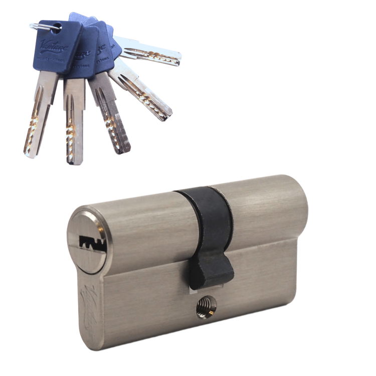 Механизм цилиндровый P60 (30х30) SN 5 ключей (мат. никель)